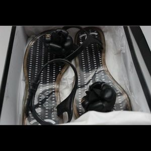 Chanel Camellia Logo Jelly Buckle Thong Sandal 36